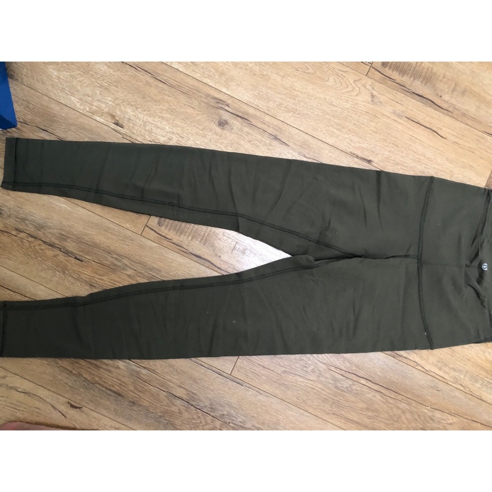 Lululemon high waisted wunder unders, olive green